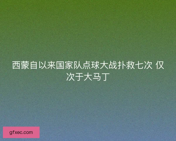 西蒙自以来国家队点球大战扑救七次 仅次于大马丁