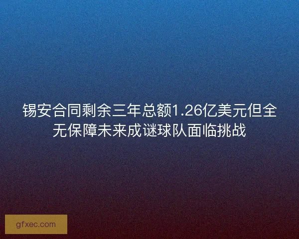 锡安合同剩余三年总额1.26亿美元但全无保障未来成谜球队面临挑战