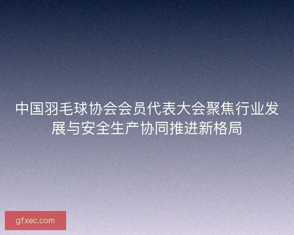 中国羽毛球协会会员代表大会聚焦行业发展与安全生产协同推进新格局 中国羽毛球协会会员代表大会聚焦行业发展与安全生产协同推进新格局
