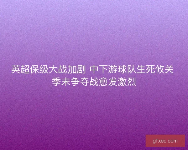 英超保级大战加剧 中下游球队生死攸关 季末争夺战愈发激烈 英超保级大战加剧 中下游球队生死攸关 季末争夺战愈发激烈